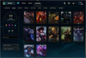 Conta League of Legenda Platina IV - 53 campeões / 22 skins - League of Legends LOL