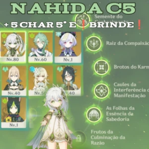 Nahida c5 + 5 char 5* + brinde contra extra - Genshin Impact