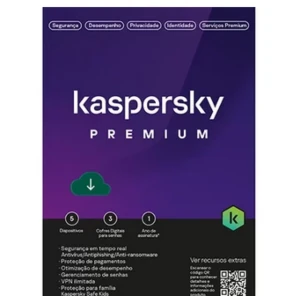 Kaspersky Antivírus Premium 5 dispositivos 12 meses PC - Softwares and Licenses