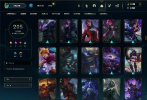 Unranked com TODOS os champs e 205 Skins ( Nivel 547 ) - League of Legends LOL