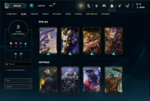 Ouro 3 com 40 Champs e 8 Skins + 2 Fragmentos - League of Legends LOL
