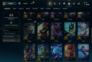 Ouro 3 com 40 Champs e 8 Skins + 2 Fragmentos - League of Legends LOL