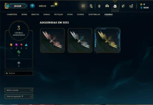 Ouro 3 com 40 Champs e 8 Skins + 2 Fragmentos - League of Legends LOL