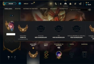 Ouro 3 com 40 Champs e 8 Skins + 2 Fragmentos - League of Legends LOL