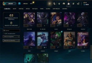 Ouro 3 com 40 Champs e 8 Skins + 2 Fragmentos - League of Legends LOL