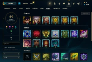 Ouro 3 com 40 Champs e 8 Skins + 2 Fragmentos - League of Legends LOL