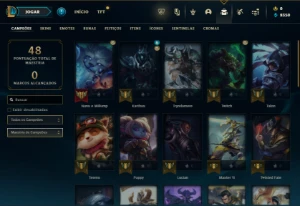 Ouro 3 com 40 Champs e 8 Skins + 2 Fragmentos - League of Legends LOL