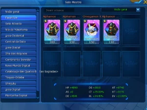 Conta End Game Kizuna U + Eosmon U Ladmo Omegamon - Digimon Masters Online