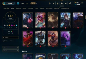 Unranked com 150 Champs e 146 Skins ( SUP / JG ) +7 Vitorios - League of Legends LOL