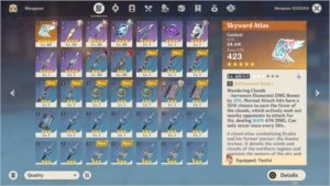 AR 32 com Eula, Diluc, Jean e skyward atlas - Genshin Impact