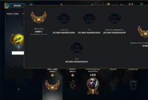 Ouro 1 com 65 Champs e 41 Skins ( ADC / JG ) - League of Legends LOL