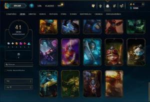 Ouro 1 com 65 Champs e 41 Skins ( ADC / JG ) - League of Legends LOL