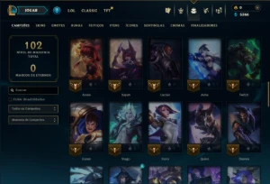 Ouro 1 com 65 Champs e 41 Skins ( ADC / JG ) - League of Legends LOL