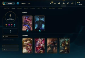 Conta Unranked com 35 Champs e 6 Skins - League of Legends LOL