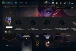 Conta Unranked com 35 Champs e 6 Skins - League of Legends LOL