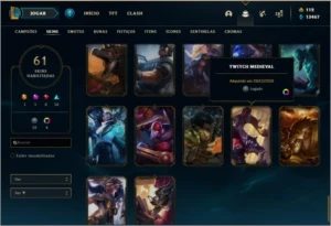 Conta Prata 4 com Twitch medieval e Honra 4 - League of Legends LOL