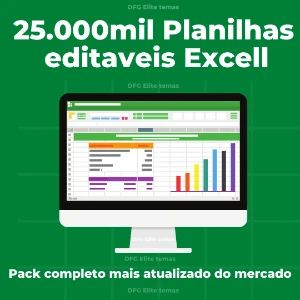 25.000 Planilhas Excell Editavel Pack completo (Atualizado)