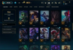 Ouro 4 com 55  Champs e 6 Skins - League of Legends LOL