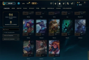 Ouro 4 com 55  Champs e 6 Skins - League of Legends LOL