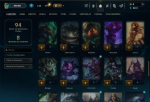 Ouro 4 com 55  Champs e 6 Skins - League of Legends LOL