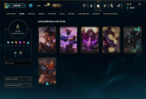 Ouro 4 com 55  Champs e 6 Skins - League of Legends LOL