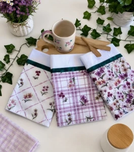 Kit com 3 Panos de Prato Orquídeas - Artesanato e Personalizados