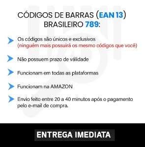 1000 Códigos De Barras Ean 13 789 Para Marketplace - Others