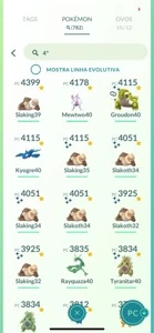Conta Rara lvl 43 - 45 milhões de Stardust -Raros Brilhantes - Pokémon