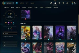 Conta ouro 3 com 17 skins e 53 champs - League of Legends LOL