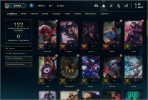 Conta ouro 3 com 17 skins e 53 champs - League of Legends LOL