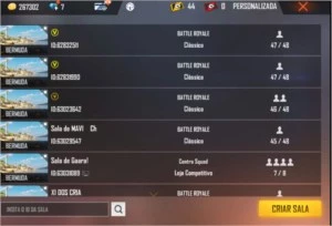 Conta de Free Fire - Level 69 Gemada com 44 salas