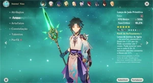 AR41 Xiao + Lança de Jade, Kazuha e Qiqi - Genshin Impact