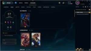 Conta de LOL//57 Skins//4 vitoriosas e 51k de IP - League of Legends