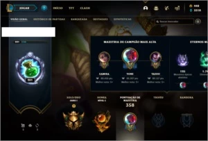 Conta ouro 1 com 100 champs, 74 skins +1 Prestigio (LEONA) - League of Legends LOL