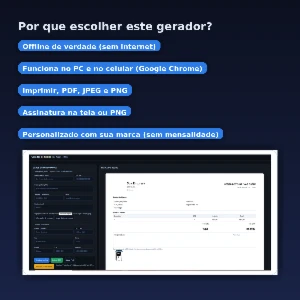 Gerador de recibos off-line, recibos de vendas não fiscal - Outros