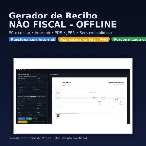 Gerador de recibos off-line, recibos de vendas não fiscal - Outros