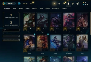 Conta Unranked com 21 Champs e 1 Skins + 7 Espolios - League of Legends LOL