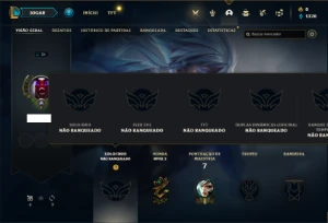 Conta Unranked com 21 Champs e 1 Skins + 7 Espolios - League of Legends LOL