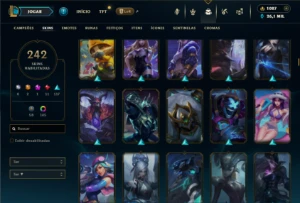 Prata 1 com TODOS os champs e 242 Skins ( Nivel 665 ) - League of Legends LOL