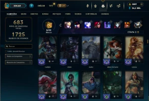 Prata 1 com TODOS os champs e 242 Skins ( Nivel 665 ) - League of Legends LOL