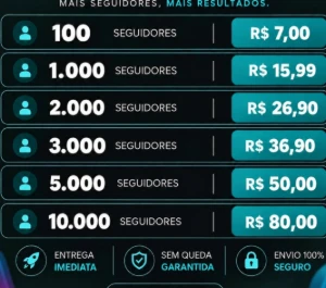 Seguidores Instagram - Entrega Imediata - Sem Senha - Redes Sociais
