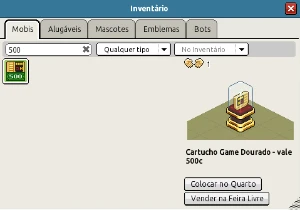 Cartucho Game Dourado - 500 Habbo Moedas