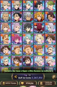 conta de 7ds seven deadly sins grand cross, sem vínculo