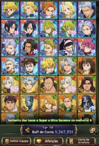 conta de 7ds seven deadly sins grand cross, sem vínculo