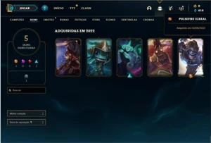 Conta bronze 1 com 25 Champs e 5 Skins -EMAIL NAO CONFIRMADO - League of Legends LOL