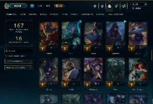 Ouro 3 com 85 Champs e 19 Skins - League of Legends LOL