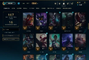 Ouro 3 com 85 Champs e 19 Skins - League of Legends LOL