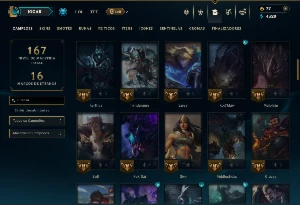 Ouro 3 com 85 Champs e 19 Skins - League of Legends LOL