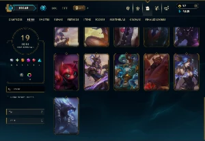 Ouro 3 com 85 Champs e 19 Skins - League of Legends LOL
