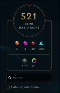 Gold a 4 seasons, 512 skins - League of Legends LOL
